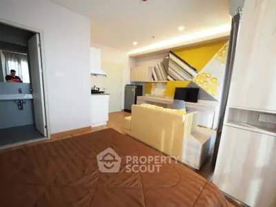 Modern studio apartment with stylish decor and open layout