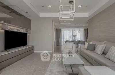 Luxurious modern living room with sleek design and elegant furnishings