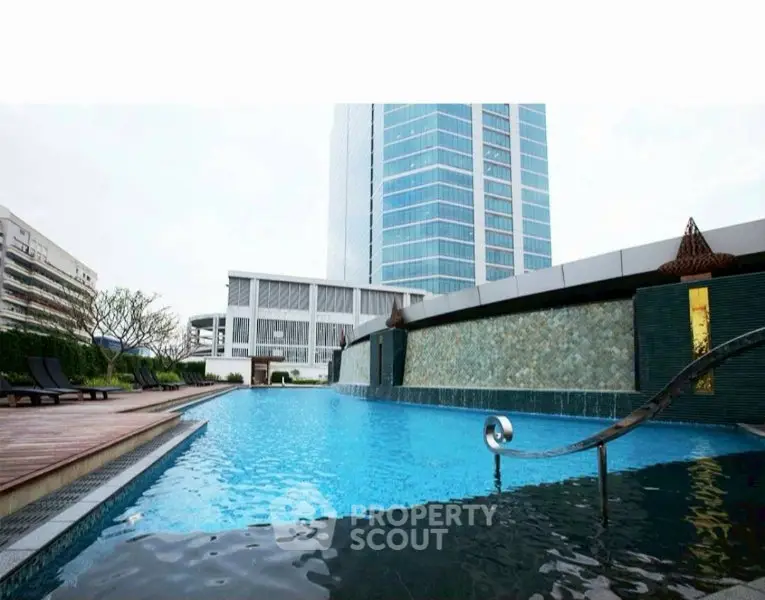 Luxurious rooftop pool with stunning city views and modern design
