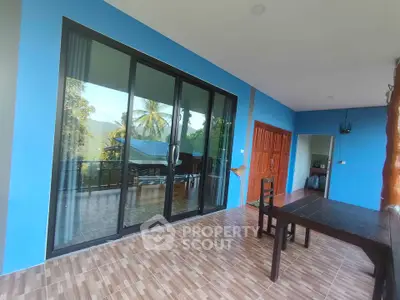 Spacious balcony with stunning view and modern sliding glass doors