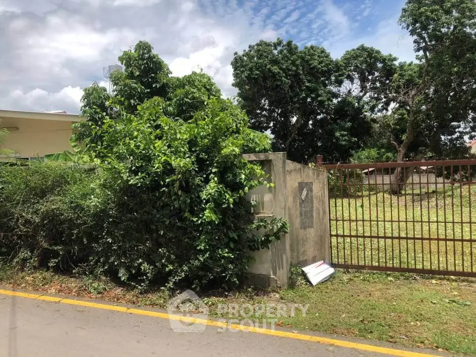 Spacious plot with lush greenery and secure fencing, ideal for development.
