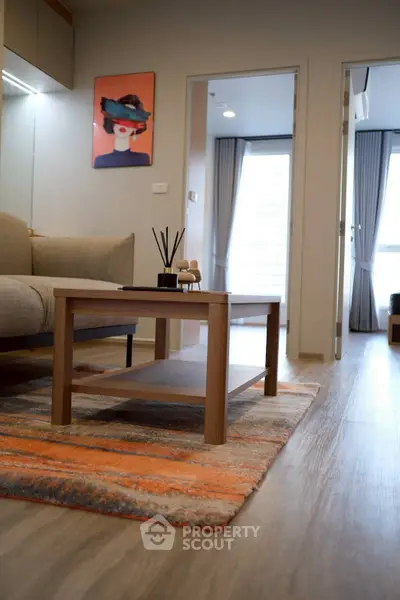 Modern living room with stylish decor and cozy ambiance