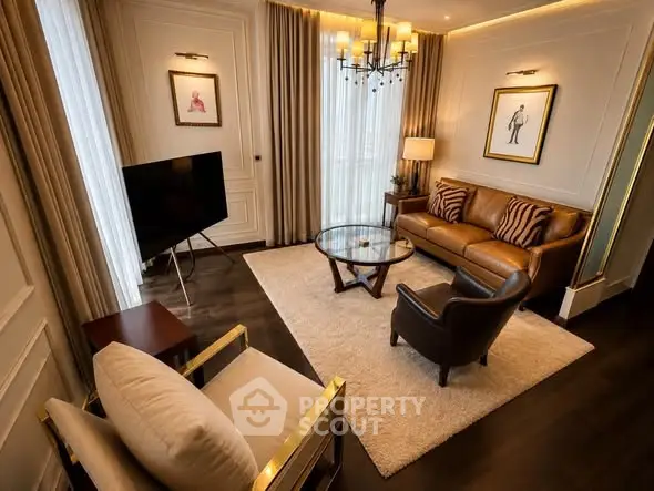 Luxurious living room with elegant decor and modern furnishings