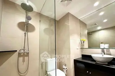 Modern bathroom with sleek fixtures and elegant design