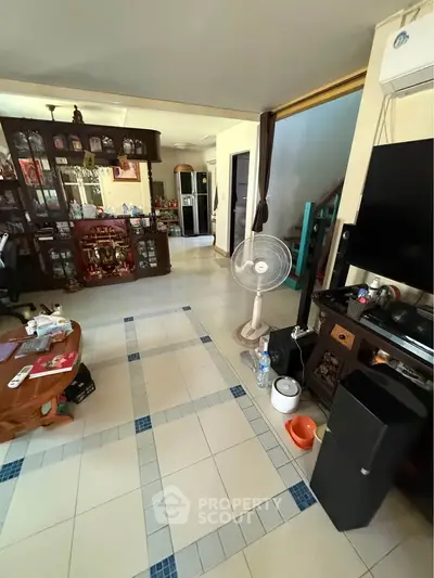 Spacious living room with modern decor and open layout