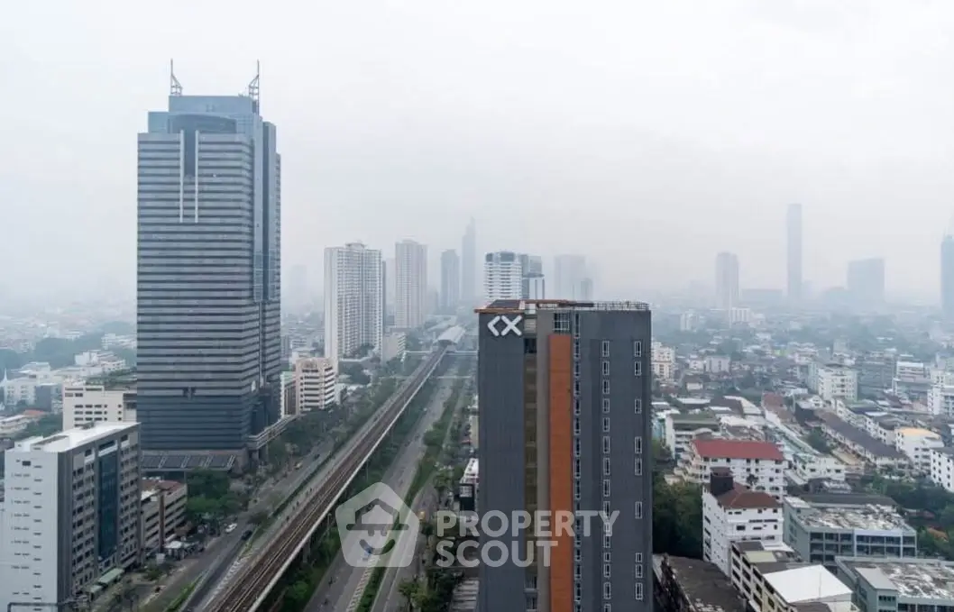 Stunning cityscape view showcasing modern high-rise buildings and urban skyline.