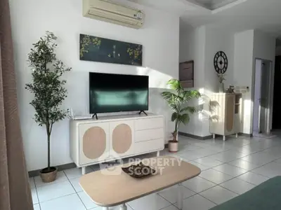 Modern living room with stylish decor and natural light