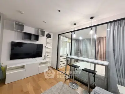 Modern living room with stylish decor and open layout