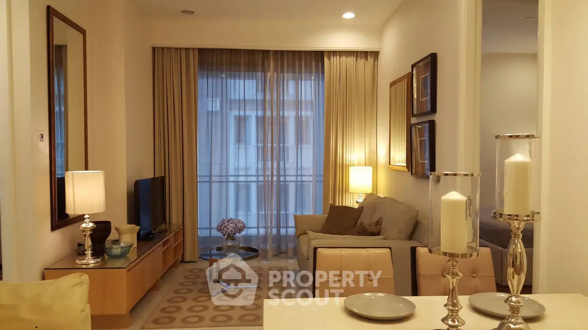 Elegant living room with modern decor and cozy ambiance