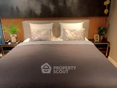 Luxurious bedroom with elegant decor and plush bedding