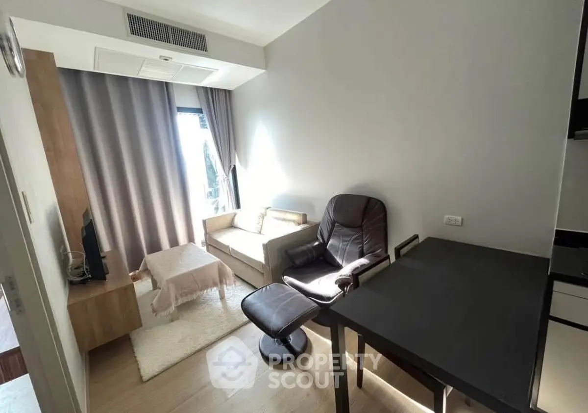 Cozy living room with modern furniture and natural light