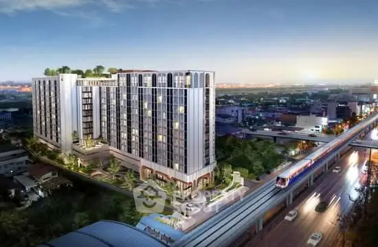 Stunning architectural design with panoramic city view at sunset