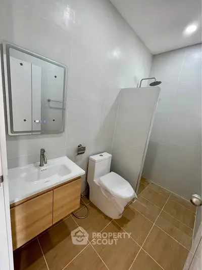 Modern bathroom with sleek fixtures and minimalist design