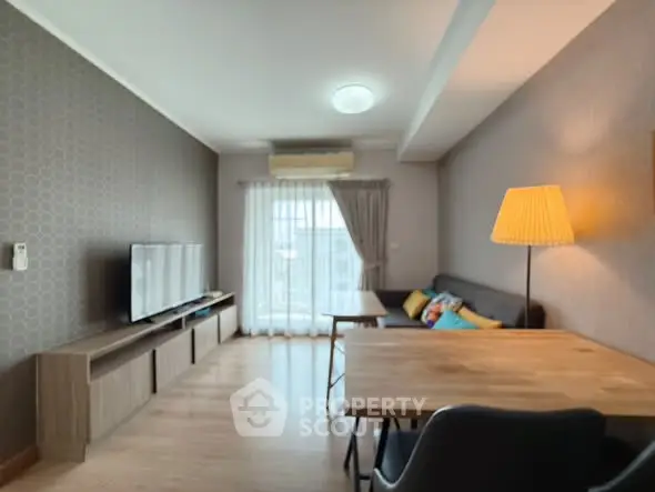 Modern living room with stylish decor and natural light