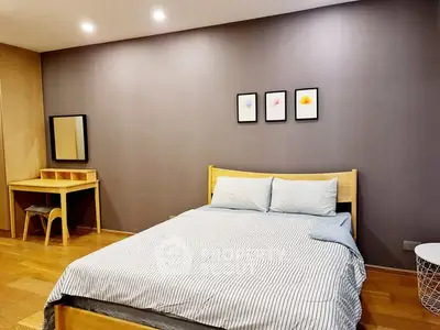 Modern bedroom with stylish decor and cozy ambiance