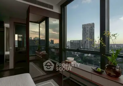 Luxurious modern apartment with stunning city view and elegant interior design.