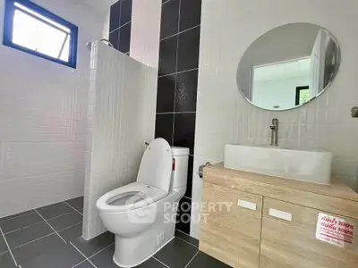 Modern bathroom with sleek design and stylish fixtures