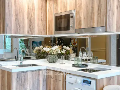 Modern kitchen with sleek appliances and stylish decor