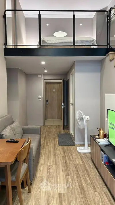 Modern loft apartment with mezzanine bedroom and stylish living area
