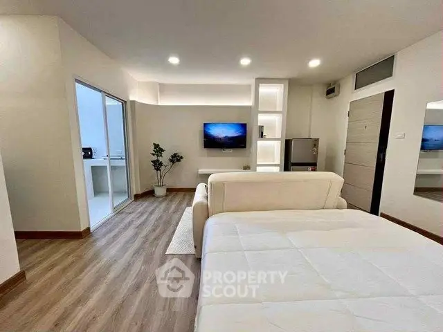 Modern studio apartment with sleek design and open layout