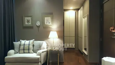 Cozy living room with elegant decor and soft lighting