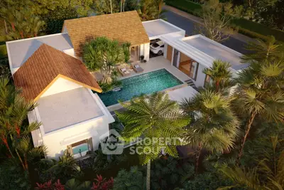 Luxurious tropical villa with private pool and lush garden, perfect for serene living.