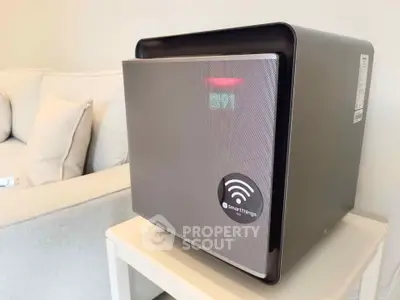 Modern smart appliance in stylish living room setting