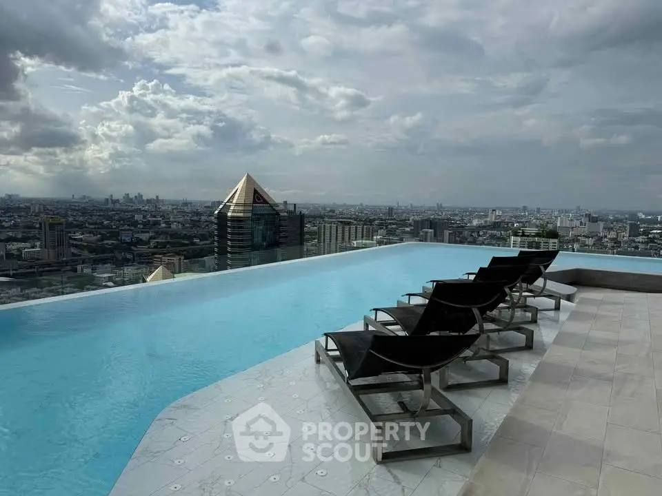 Stunning rooftop infinity pool with panoramic city skyline views