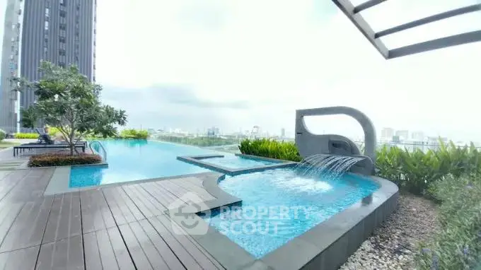 Luxurious rooftop pool with stunning city views and modern design