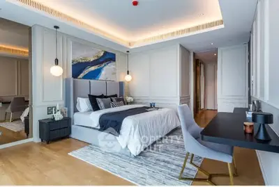 Luxurious modern bedroom with elegant decor and stylish furniture