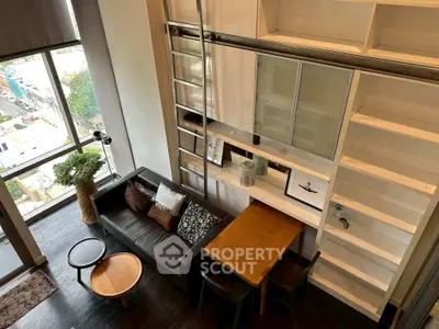 Modern loft apartment with high ceilings and stylish furniture