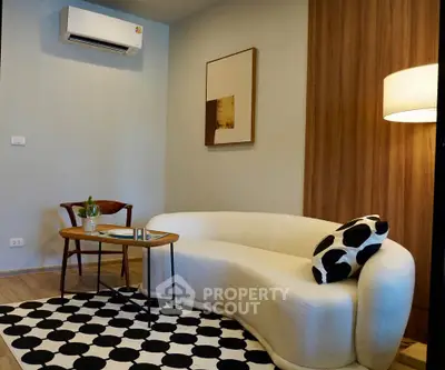 Stylish living room with modern sofa and chic decor