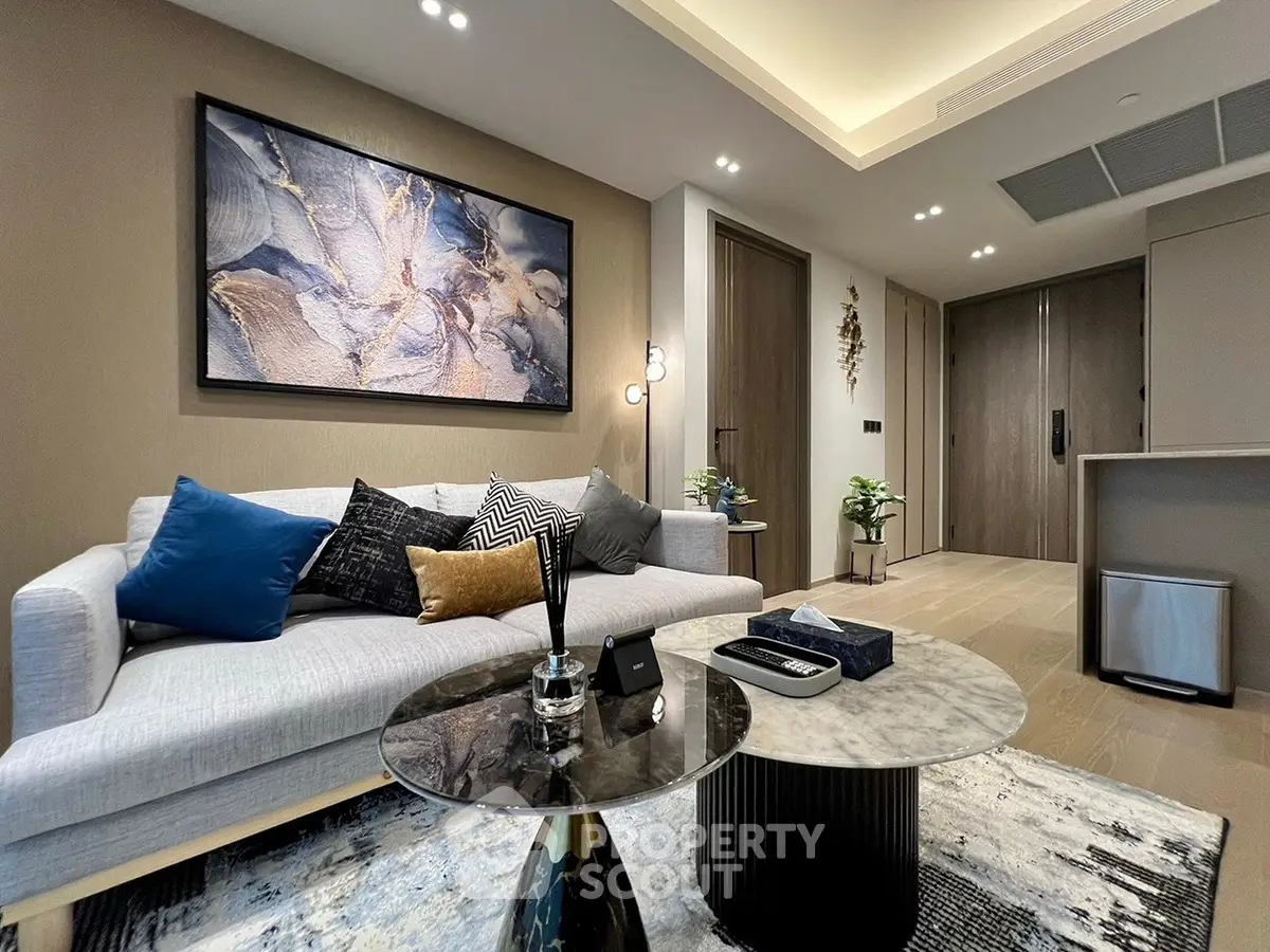 Modern living room with stylish decor and elegant furniture