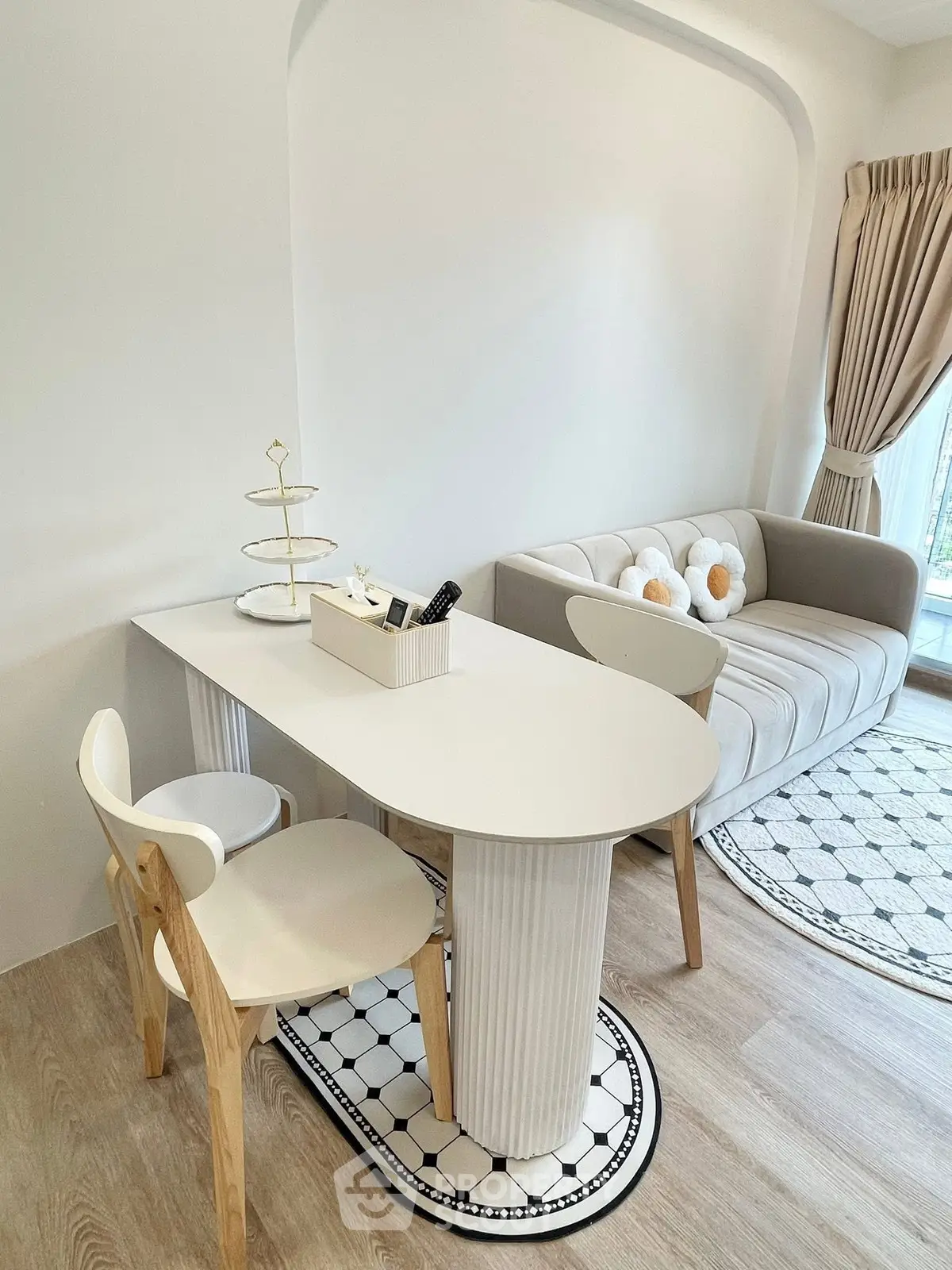 Stylish modern living room with elegant furniture and natural light