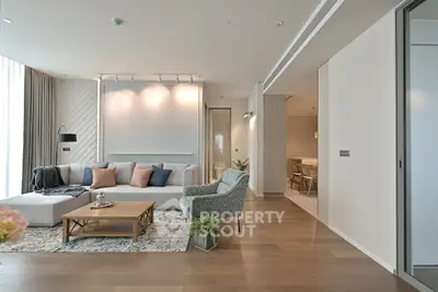 Spacious modern living room with elegant decor and open layout