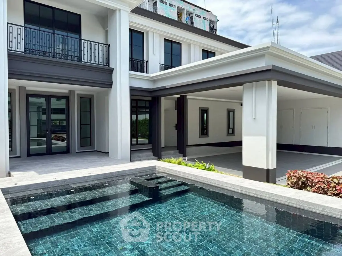 Luxurious modern home with private pool and elegant architecture, perfect for upscale living.