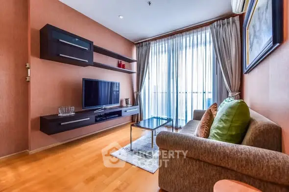 Stylish living room with modern decor and natural light