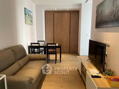 Cozy living room with modern decor and wooden flooring