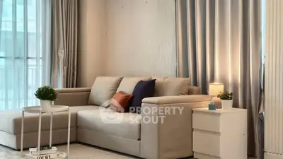 Elegant living room with modern sofa and stylish decor