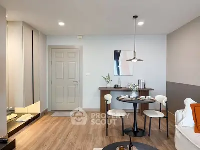 Modern living room with stylish furniture and elegant decor