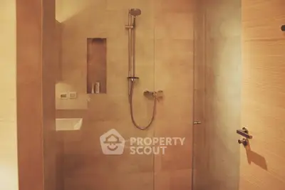 Luxurious modern bathroom with sleek shower design and elegant tile work