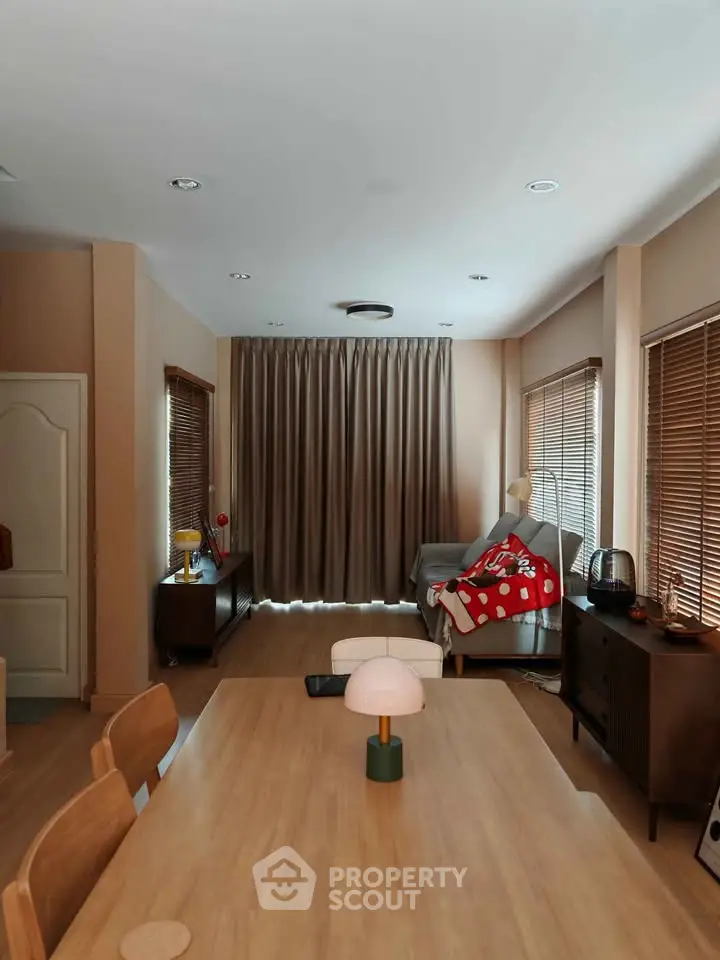 Cozy living room with modern decor and natural light