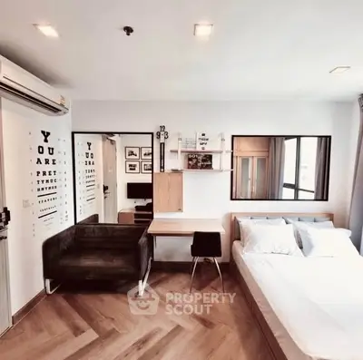 Modern studio apartment with stylish decor and natural light