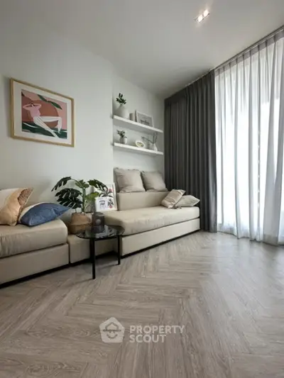 Modern living room with stylish decor and natural light