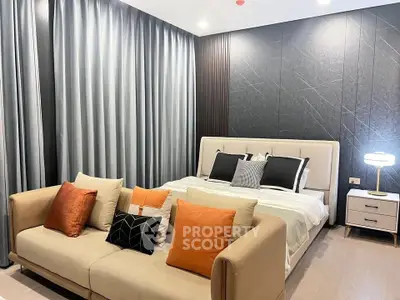 Modern bedroom with stylish decor and cozy ambiance