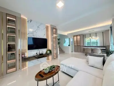 Luxurious modern living room with elegant decor and spacious layout