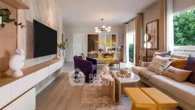Stylish modern living room with elegant decor and cozy seating area