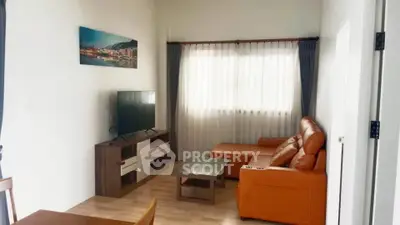 Cozy living room with modern furniture and natural light