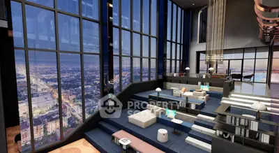 Luxurious penthouse with panoramic city views and modern interior design