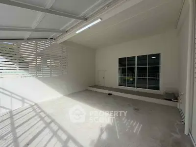Spacious garage with modern design and ample natural light